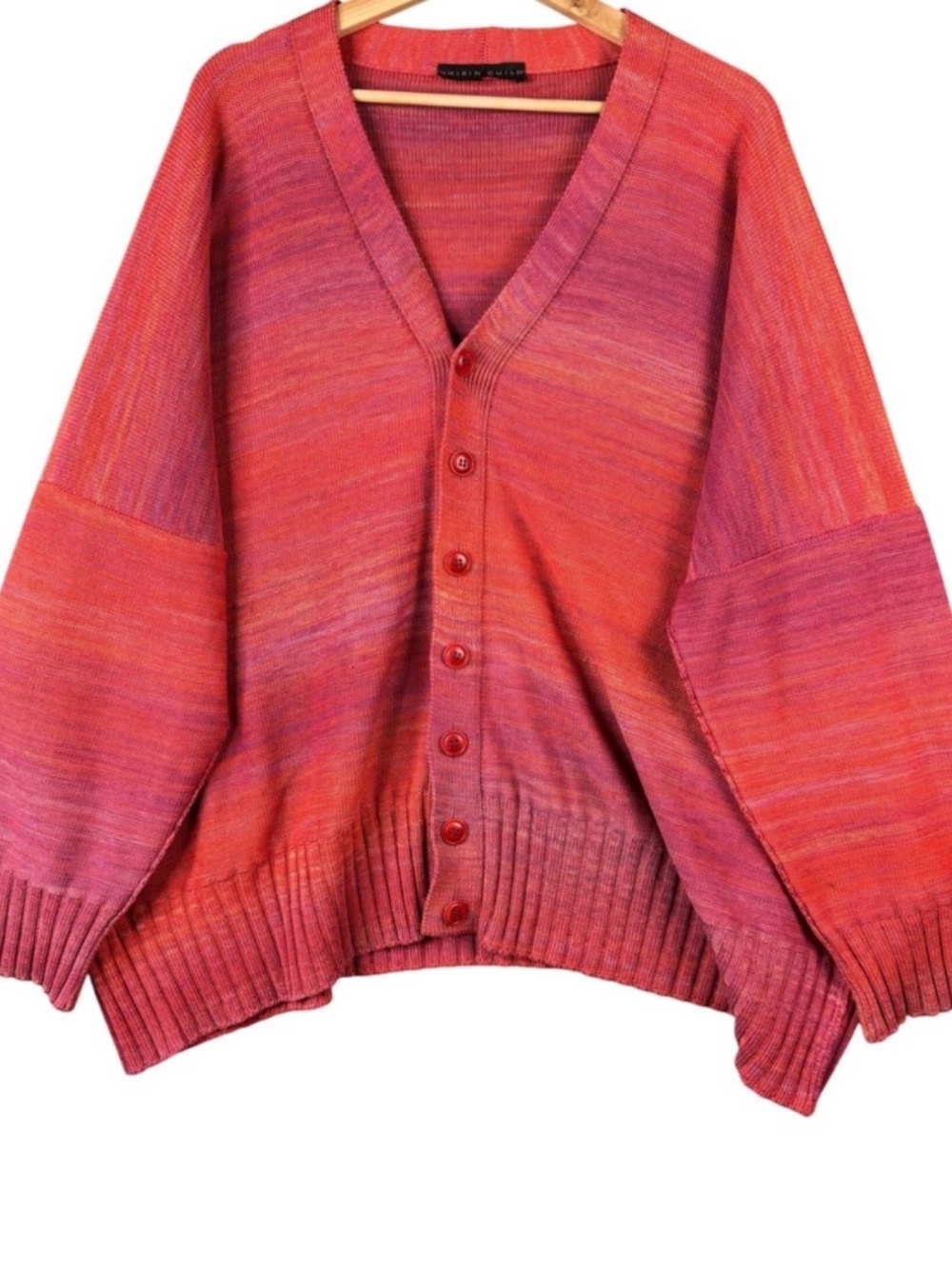 Shirin Guild rose/orange/pink ombré cardigan